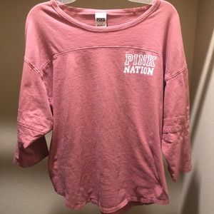 Pink Victoria’s Secret 3/4 Sleeve Shirt Size Large